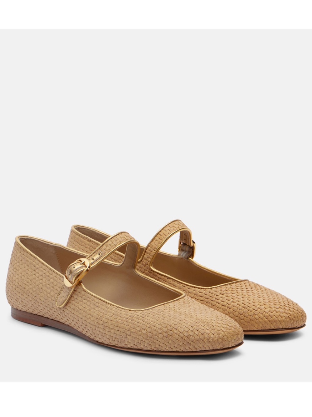 Le Monde Beryl Raffia Mary Jane Buckle flat size 40EU NIB